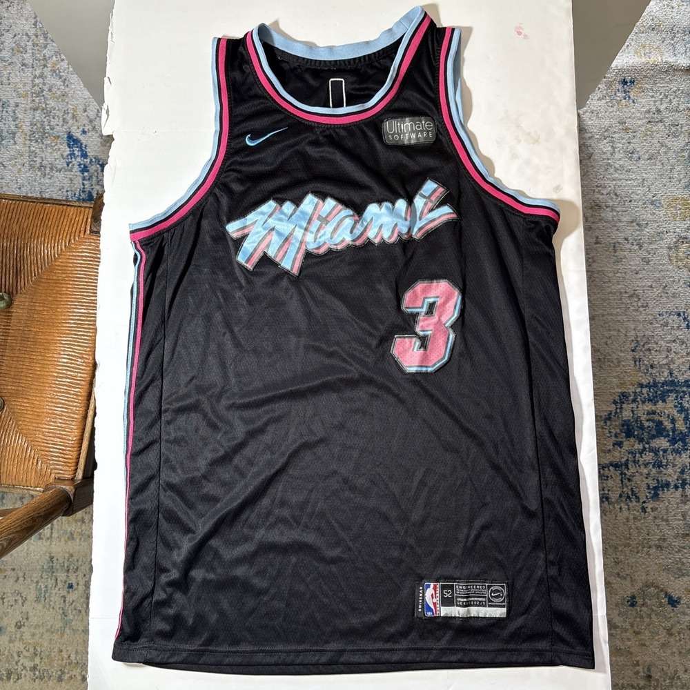 Nike Miami Heat Dwyane Wade #3 Vice City Swingman‎ NBA Jersey Sz 52